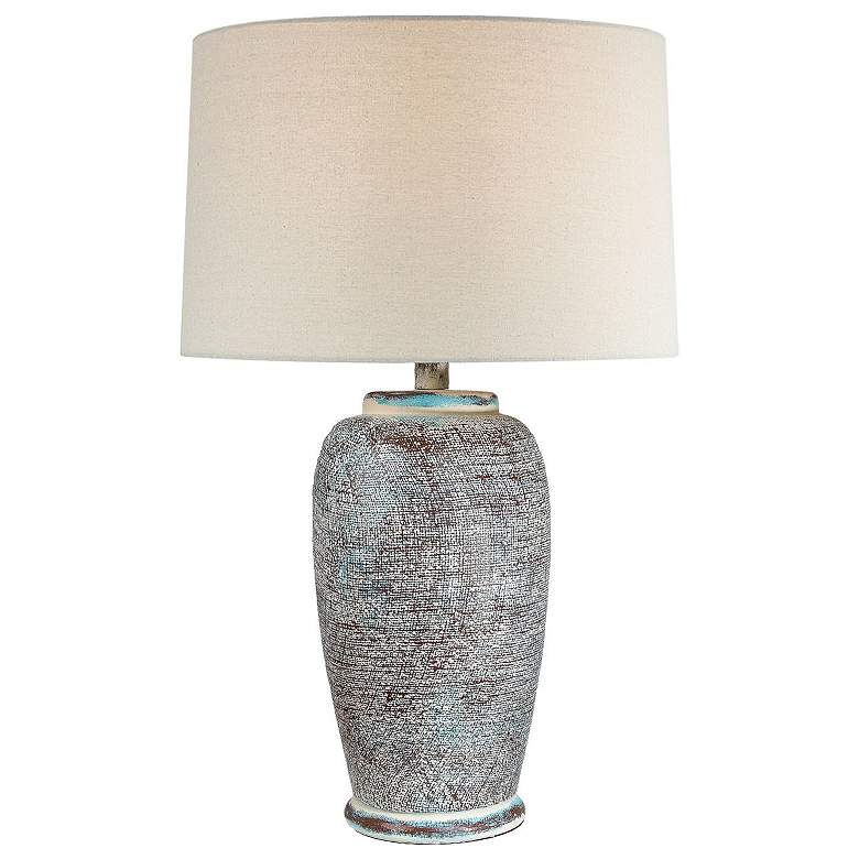 Image 1 Anthony Olyra Blue 29"H Hydrocal Table Lamp