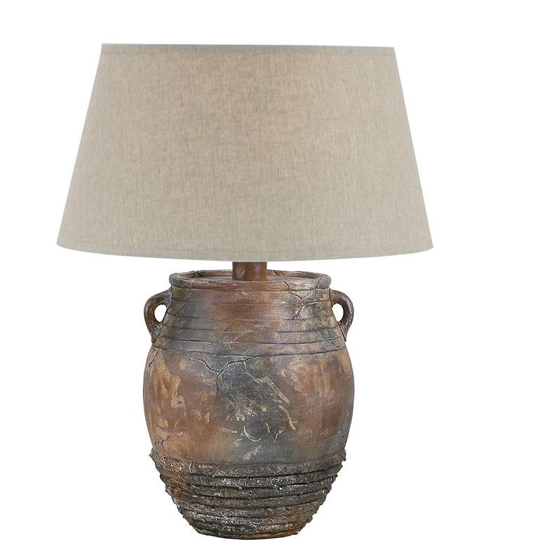 Image 1 Anthony Therae Brown 27"H Hydrocal Table Lamp