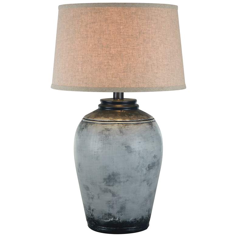 Image 1 Anthony Virelle Gray 29"H Hydrocal Table Lamp