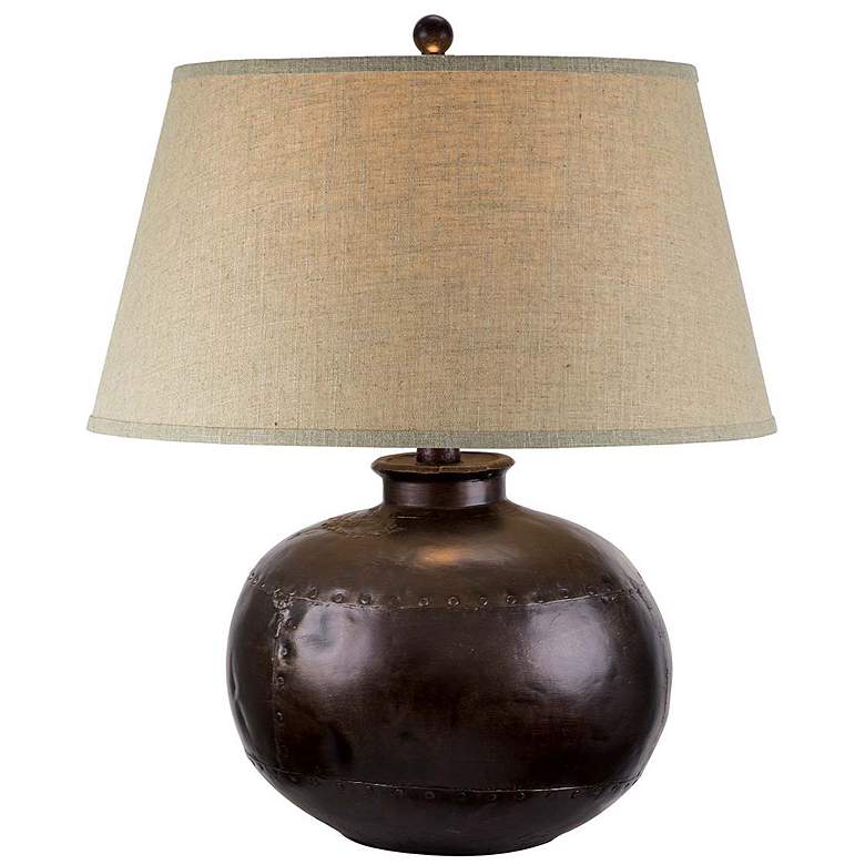 Image 1 Anthony Volari Brown 25"H Hydrocal Table Lamp