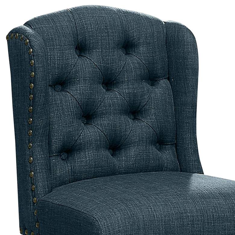 Image 3 Anthus 25 1/4" Blue Linen Tufted Counter Stools Set of 2 more views