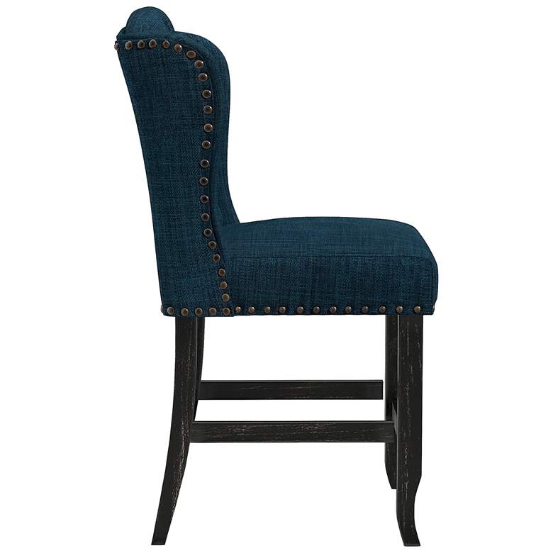 Image 5 Anthus 25 1/4" Blue Linen Tufted Counter Stools Set of 2 more views