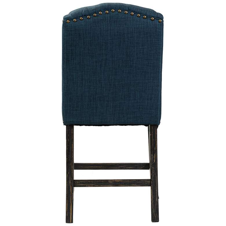 Image 6 Anthus 25 1/4" Blue Linen Tufted Counter Stools Set of 2 more views