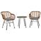 Antibes 1.0 Patio 2-Person Seating Group with End Table with Grey Cushions