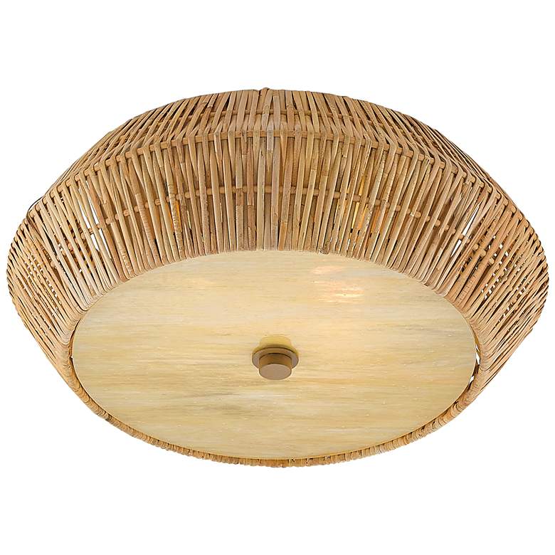Image 2 Antibes 18 1/4" Wide Woven Natural Rattan LED Ceiling Light