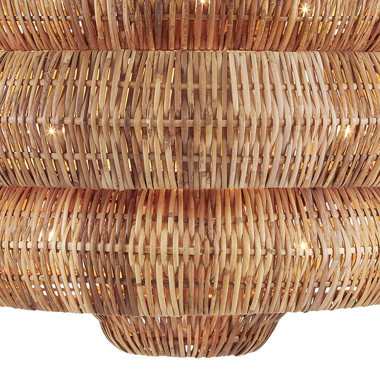 Image 3 Antibes 30" Wide Khaki and Natural Rattan Chandelier more views