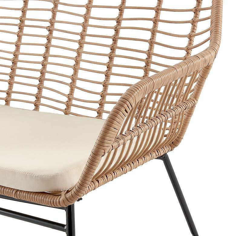 Image 3 Antibes Rattan Steel 4-Piece Patio Set with Cream Cushion more views