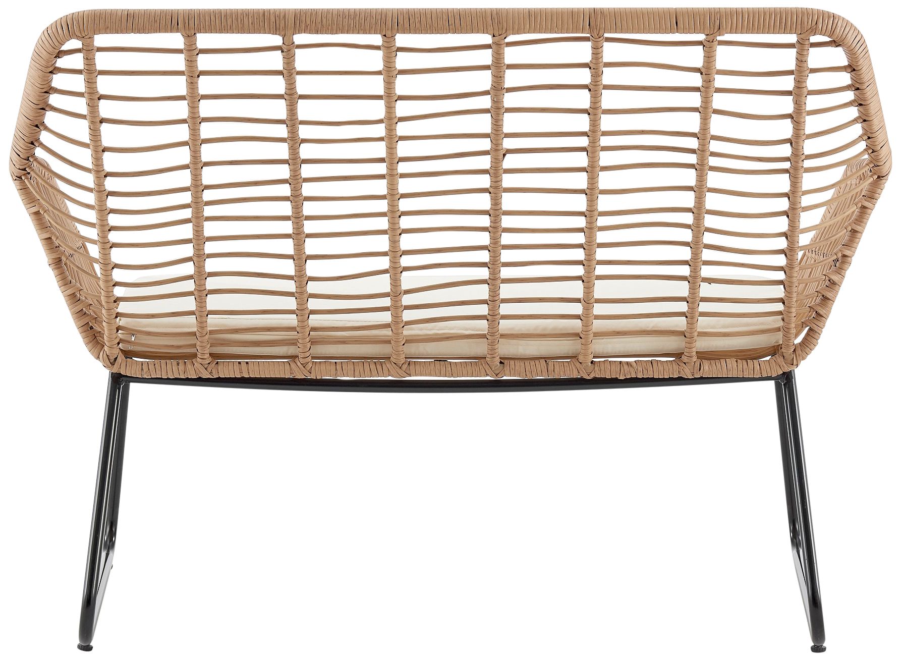 Antibes Rattan Steel 4-Piece Patio Set with Cream Cushion in scene