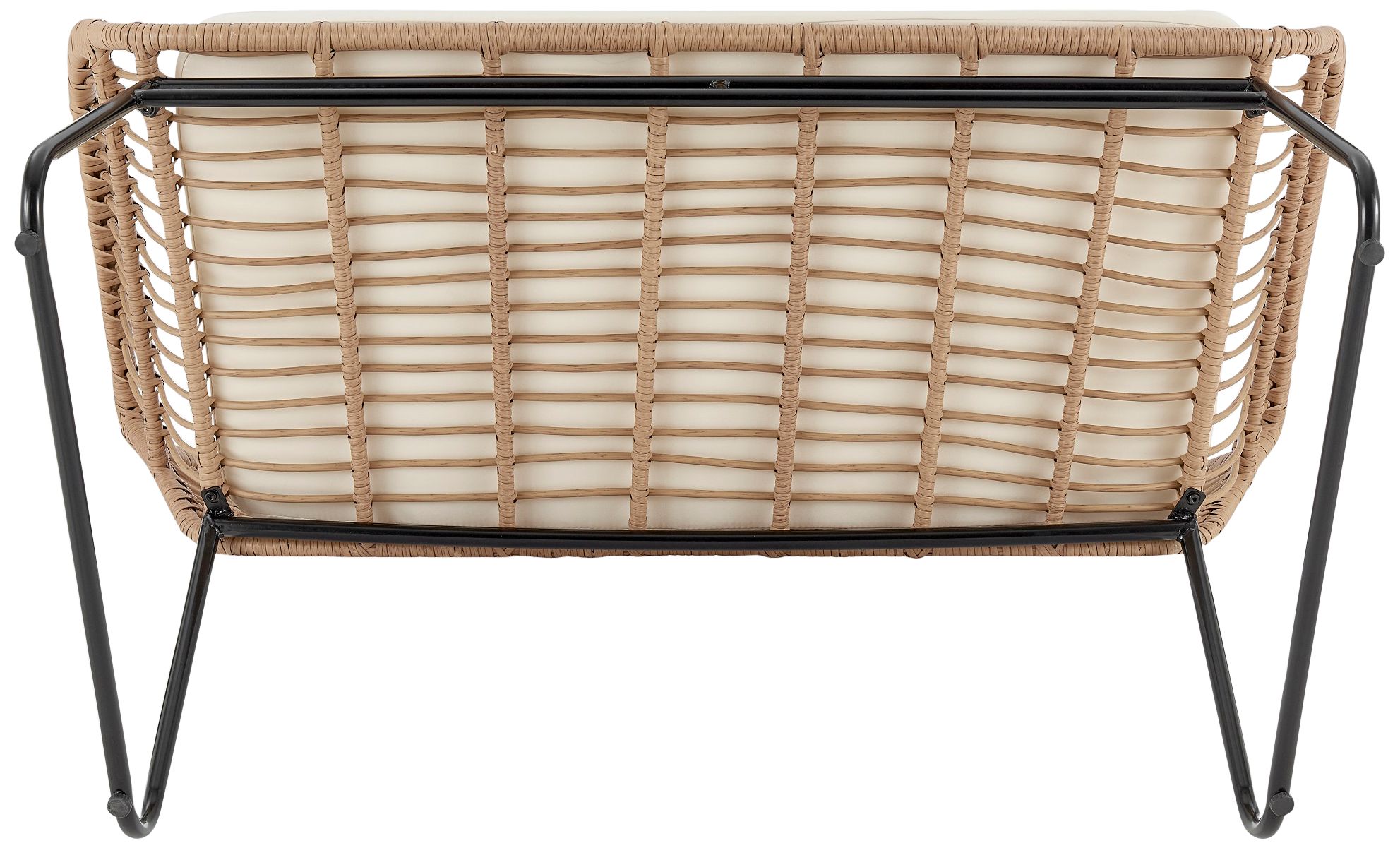 Antibes Rattan Steel 4-Piece Patio Set with Cream Cushion in scene