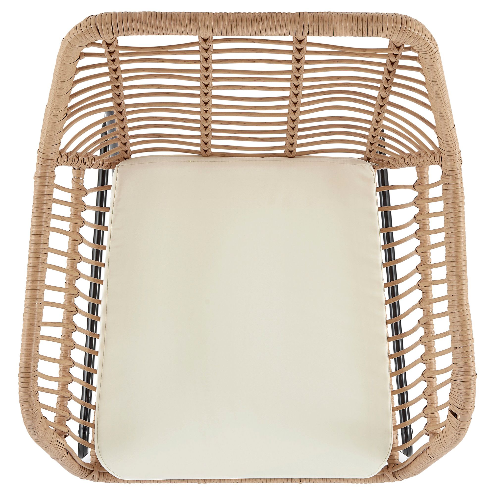 Antibes Rattan Steel 4-Piece Patio Set with Cream Cushion in scene