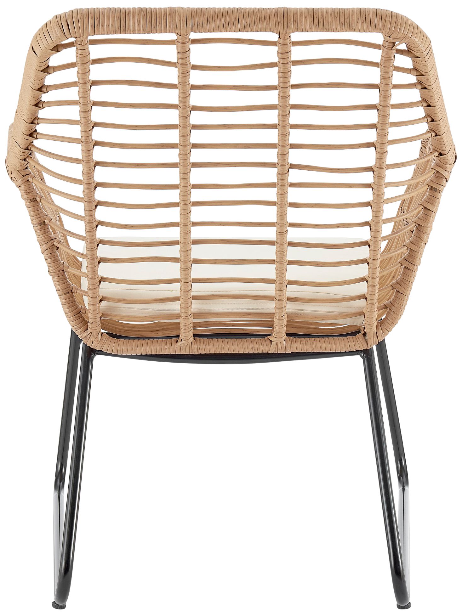 Antibes Rattan Steel 4-Piece Patio Set with Cream Cushion in scene