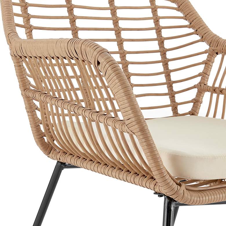 Image 4 Antibes Rattan Steel 4-Piece Patio Set with Cream Cushion more views