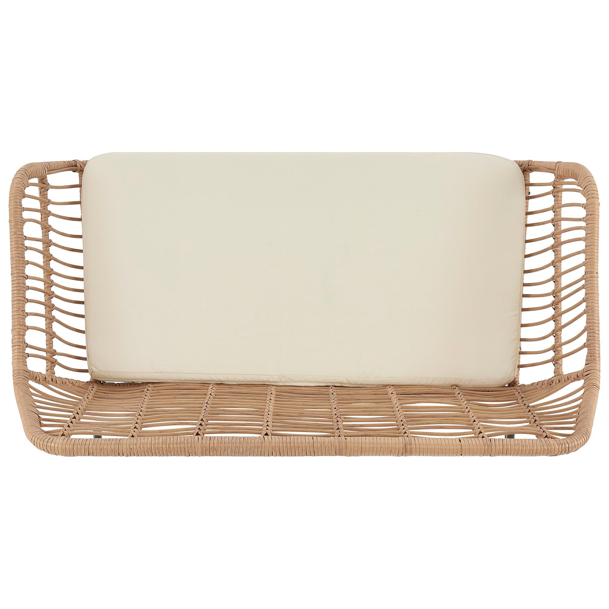 Antibes Rattan Steel 4-Piece Patio Set with Cream Cushion in scene