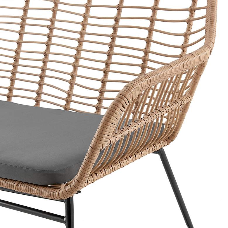 Image 3 Antibes Rattan Steel 4-Piece Patio Set with Gray Cushion more views