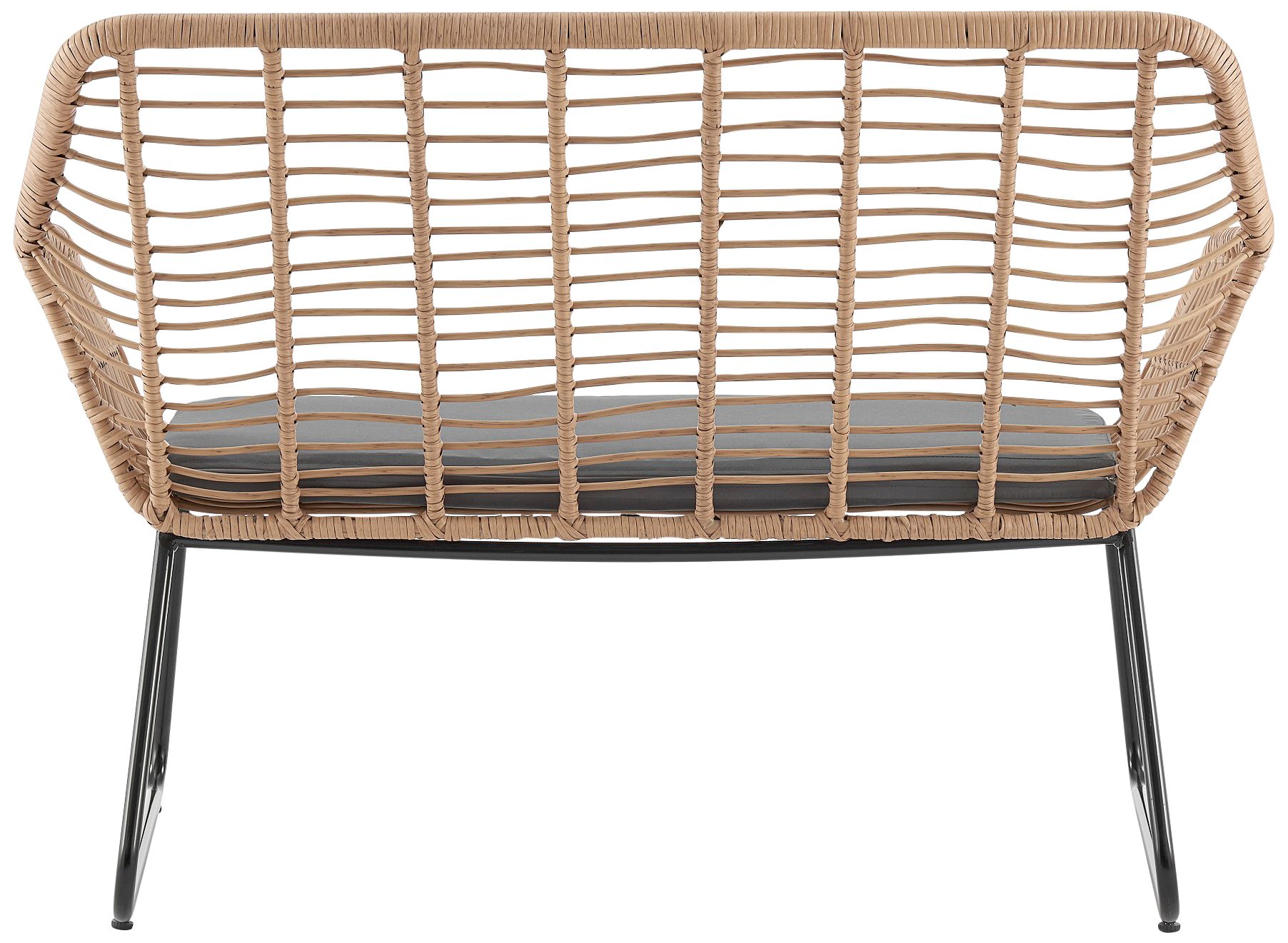 Antibes Rattan Steel 4-Piece Patio Set with Gray Cushion in scene