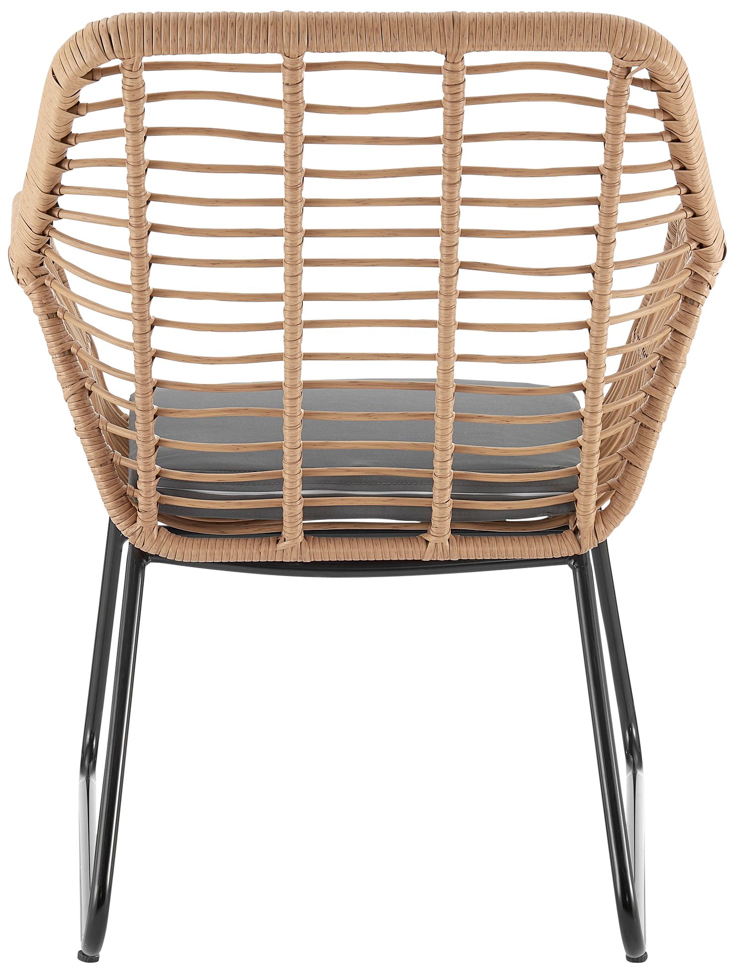 Antibes Rattan Steel 4-Piece Patio Set with Gray Cushion in scene