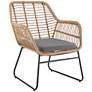 Antibes Rattan Steel 4-Piece Patio Set with Gray Cushion in scene