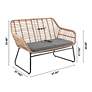 Antibes Rattan Steel 4-Piece Patio Set with Gray Cushion in scene