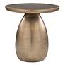 Antigua 20" Wide Antique Brass Metal Round Side Table
