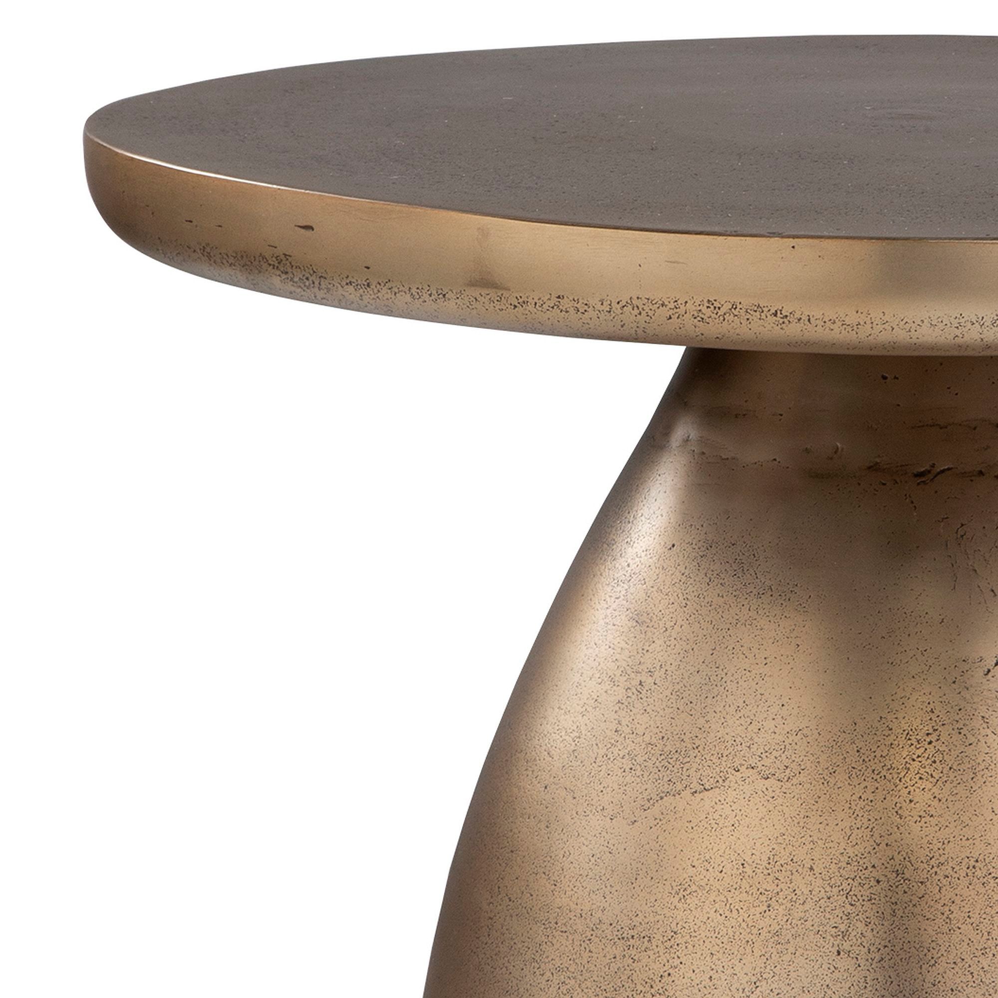Image 3 Antigua 20" Wide Antique Brass Metal Round Side Table more views