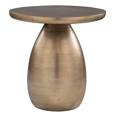 Antigua 20" Wide Antique Brass Metal Round Side Table
