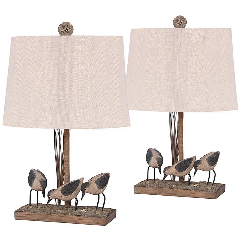 Image 1 Antigua 26 inch High Sand Finish Coastal Shore Birds Table Lamps Set of 2