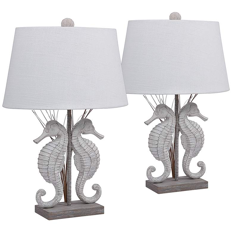 Image 1 Antigua 26" Tropical Coastal Seahorse Table Lamps Set of 2