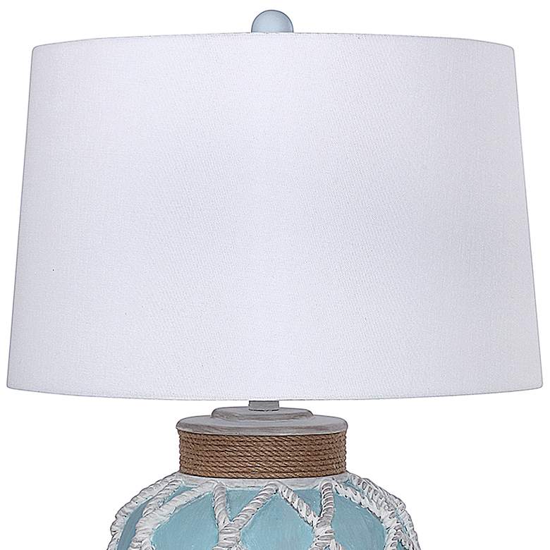 Image 3 Antigua 30 inch High White Rope Net Coastal Blue Table Lamps Set of 2 more views