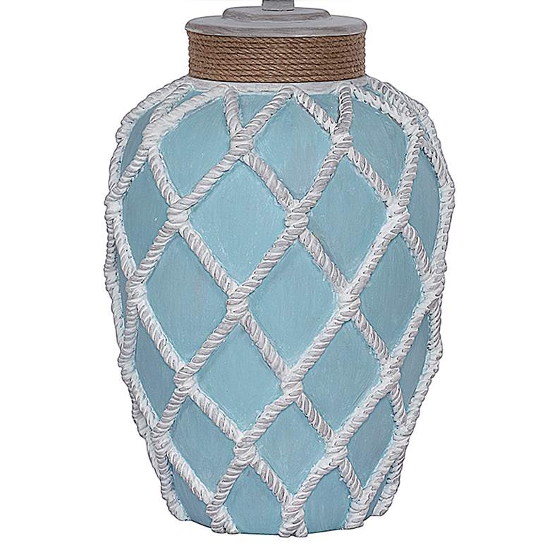 Image 4 Antigua 30 inch High White Rope Net Coastal Blue Table Lamps Set of 2 more views