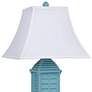 Antigua 30" Linen and Nautical Blue Coastal Table Lamps Set of 2