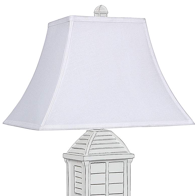 Image 3 Antigua 30 inch White Tower Lantern Profile Table Lamps Set of 2 more views