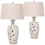 Antigua Beige Sand Tropical Leaf Table Lamps Set of 2