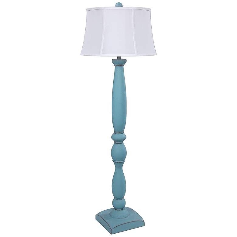 Image 1 Antigua Blue Column Floor Lamp