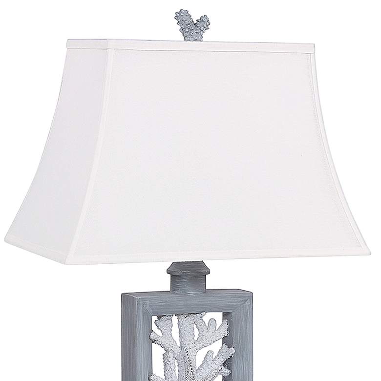 Image 3 Antigua Gray Coral Shell 32 inch Rectangular Coastal Table Lamps Set of 2 more views