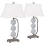 Antigua Stacked Seashell 32" White and Sand Finish Lamps Set of 2