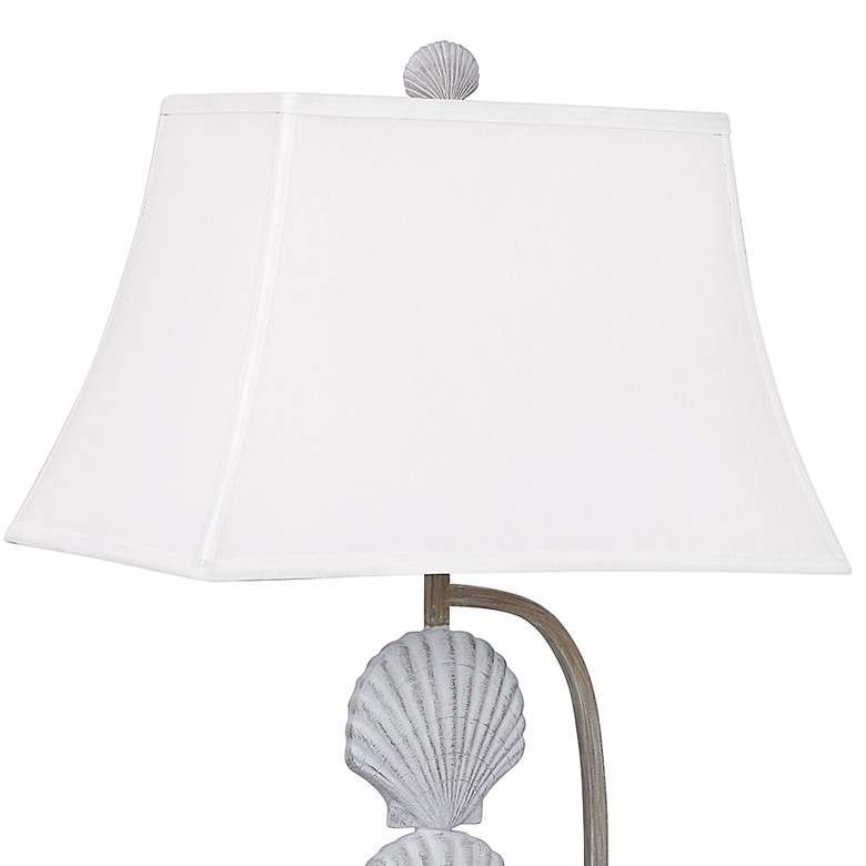 Image 3 Antigua Stacked Seashell 32 inch White and Sand Finish Lamps Set of 2 more views