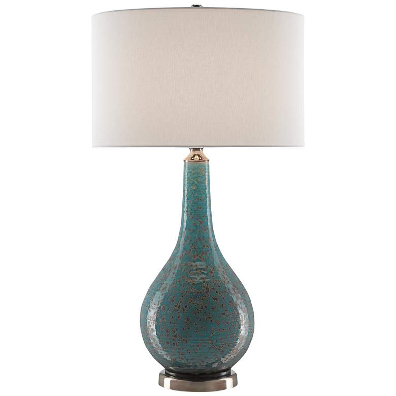 Image 1 Antiqua Turquoise Glaze Porcelain Table Lamp