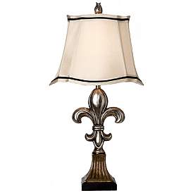 Image1 of Antique and Comono Silver Fleur-De-Lis Table Lamp