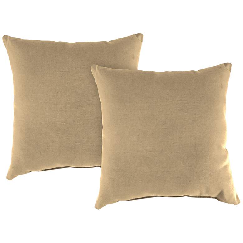 Image 1 Antique Beige 16 inch Square Indoor-Outdoor Pillow Set of 2