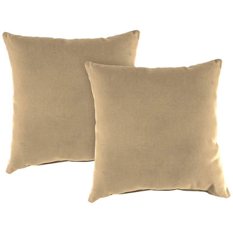 Antique Beige 18&quot; Square Indoor-Outdoor Pillow Set of 2