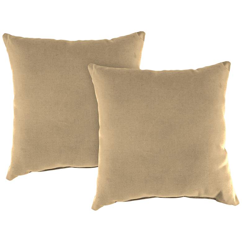 Image 1 Antique Beige 18 inch Square Indoor-Outdoor Pillow Set of 2