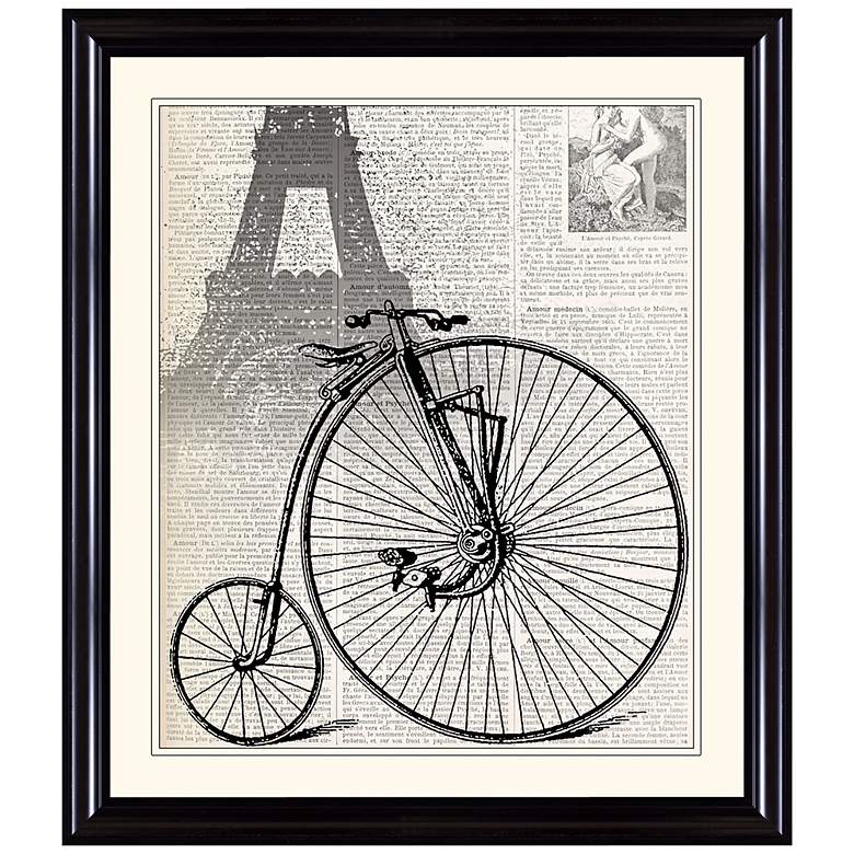 Image 1 Antique Bike in Paris 31 1/4 inch High Framed Wall Art