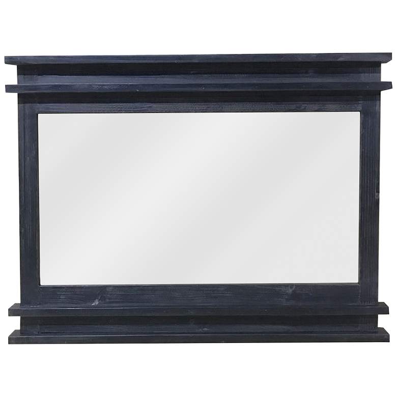 Image 1 Antique Black 31 1/2 inch x 23 1/2 inch Fir Wood Wall Mirror