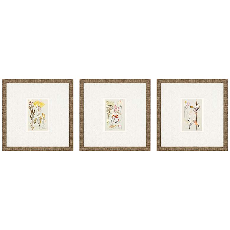 Image 3 Antique Botanical II 13" Square 3-Piece Framed Wall Art Set