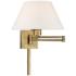 Antique Brass 12" High Empire Shade Plug-In Swing Arm Wall Lamp
