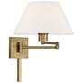 4_Antique Brass 12" High Empire Shade Plug-In Swing Arm Wall Lamp more views