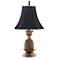 Antique Brass 21" High Black Shade Pineapple Table Lamp