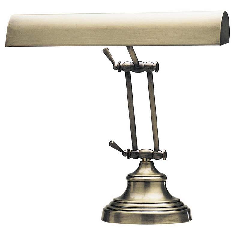 Image 2 Antique Brass Adjustable Banker Piano Lamp by House of Troy