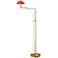 Antique Brass and Magma Red Swing Arm Holtkoetter Floor Lamp