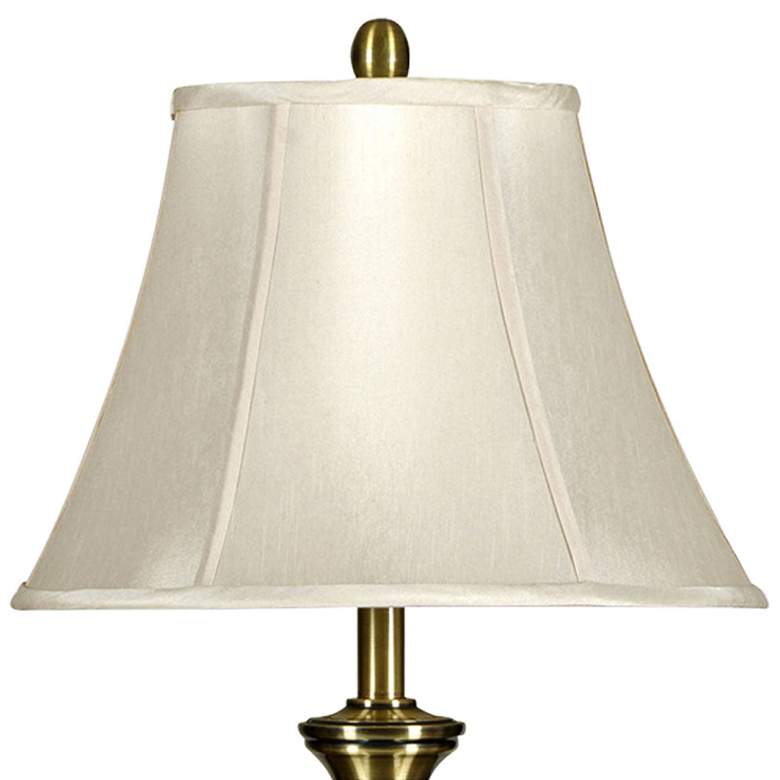 Image 2 Antique Brass and Silk Shade 30 1/2" Traditional Table Lamps Set of 2 more views
